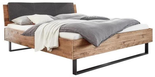 BETT 180/200 cm  in Eichefarben  - Eichefarben/Anthrazit, Design, Holz/Metall (180/200cm) - Hasena