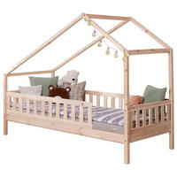 HAUSBETT 140/200 cm,  in Naturfarben, Absturzsicherung, Rollrost  - Naturfarben, MODERN, Holz (140/200cm) - MID.YOU