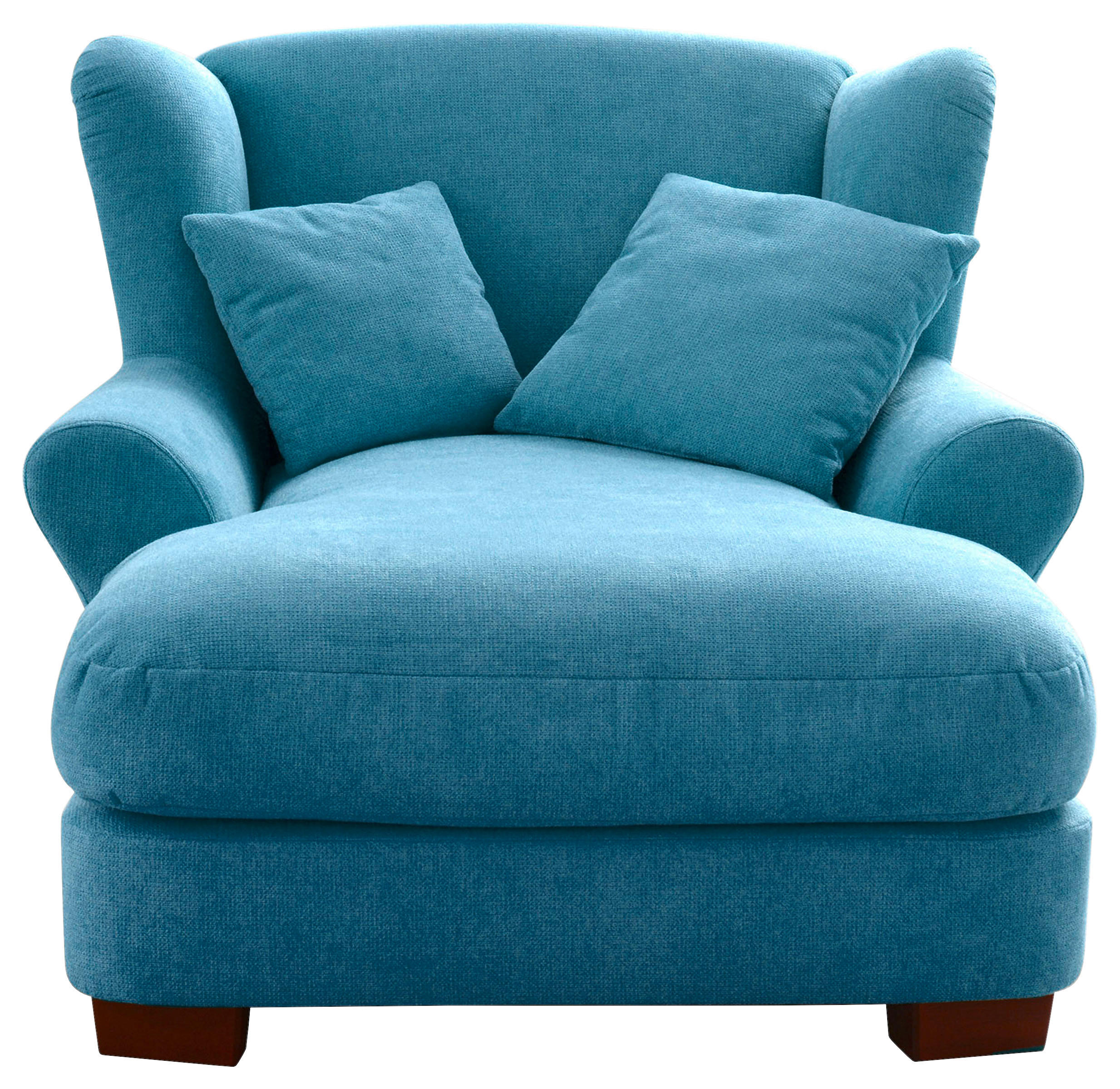 XXL-SESSEL Flachgewebe Hellblau    - Hellblau, ROMANTIK / LANDHAUS, Holz/Textil (120/101/142cm) - Cantus
