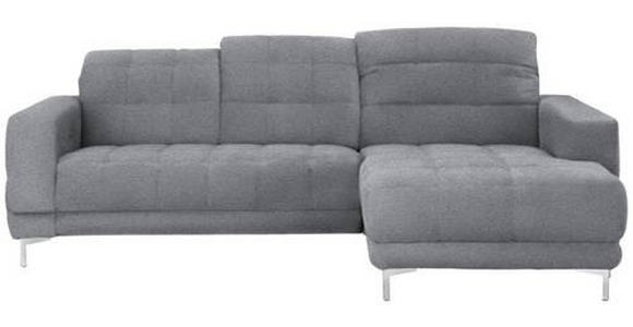 ECKSOFA in Webstoff Grau  - Chromfarben/Grau, Design, Textil/Metall (260/187cm) - Xora