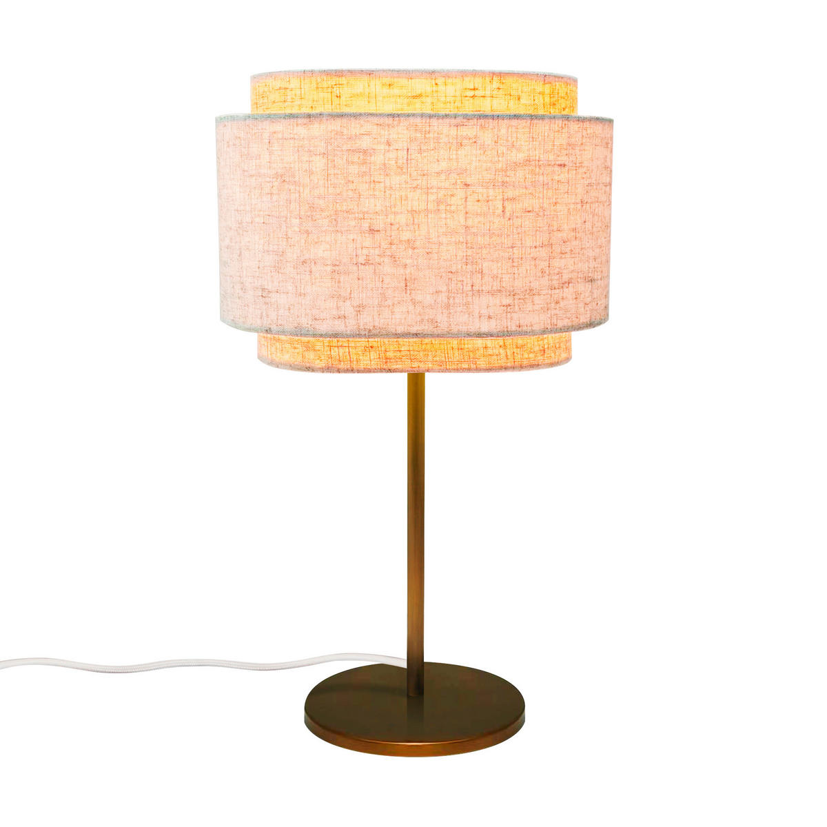 TISCHLEUCHTE 21/37 cm  - Beige/Braun, Design, Textil/Metall (21/37cm) - Nordlux