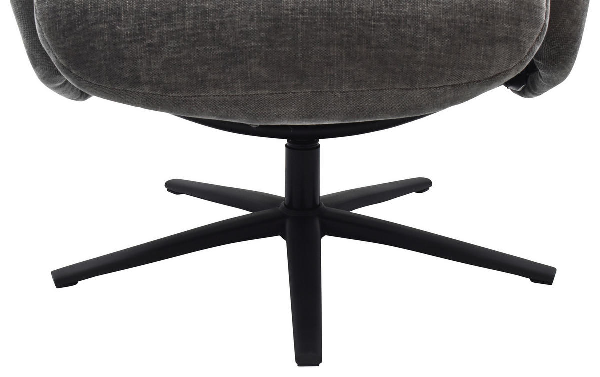 RELAXSESSELSET RELAVO Webstoff Hocker    - Schwarz/Grau, Design, Textil/Metall (72/109/86/111/81cm) - Livetastic