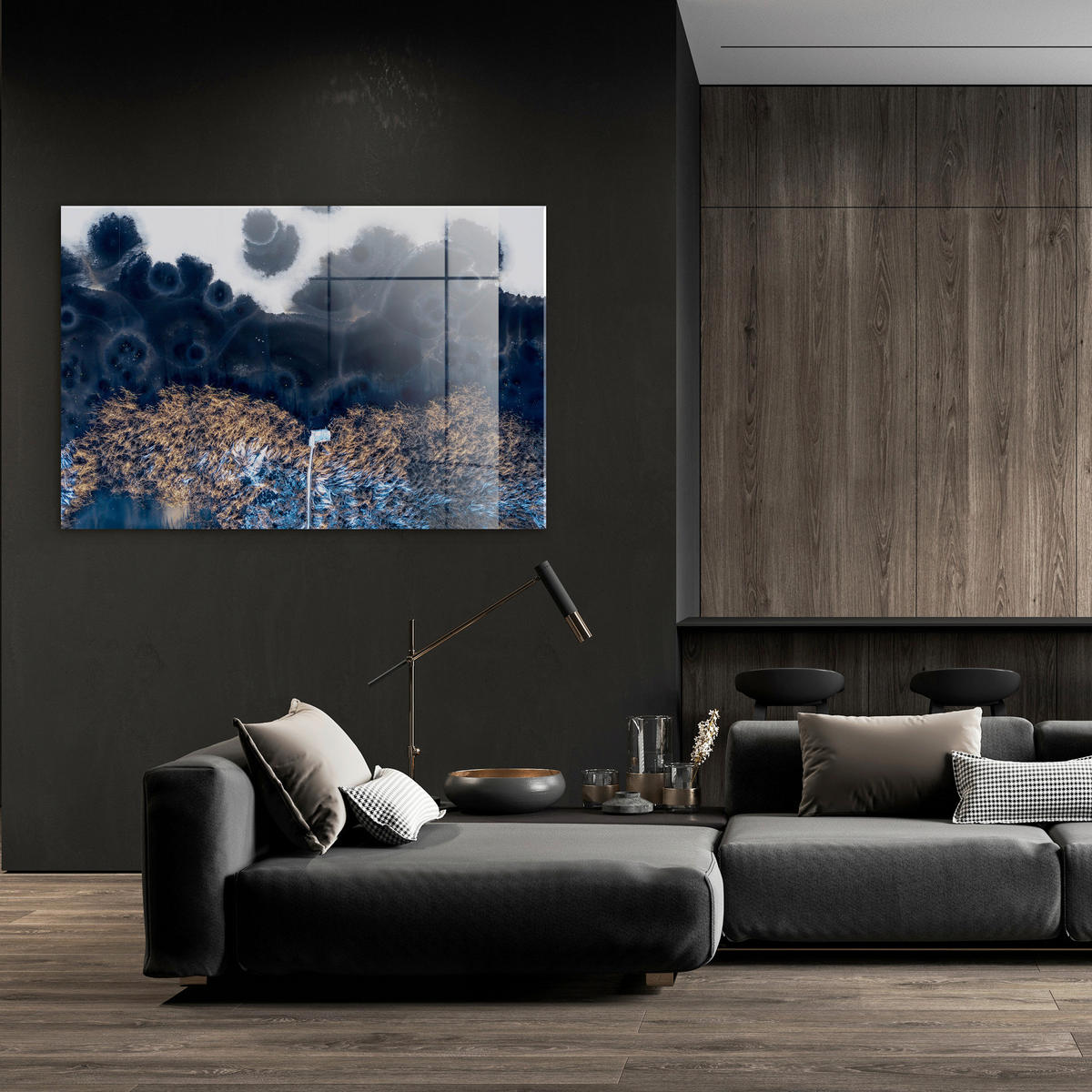 GLASBILD Landschaft & Natur, Abstraktes 120/80 cm  - Multicolor, Basics, Glas/Papier (120/80cm)