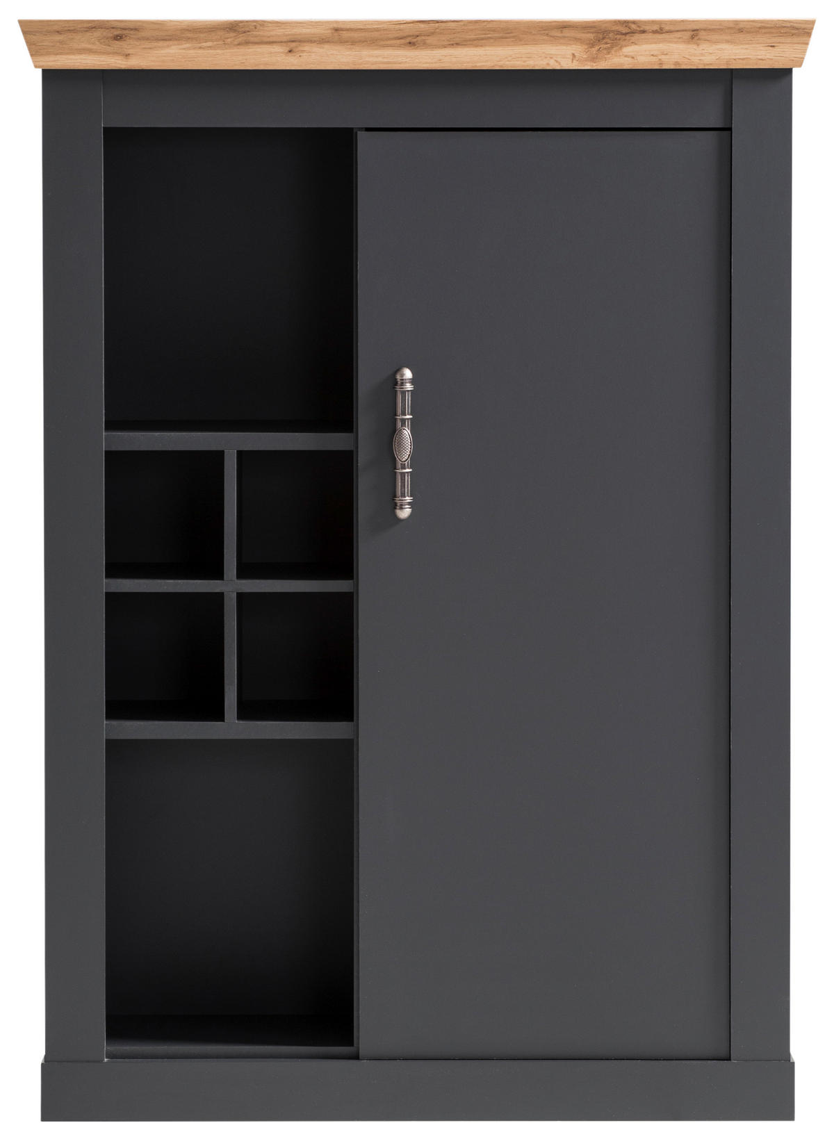 HIGHBOARD  in 107/146/38 cm  - Anthrazit/Silberfarben, Design, Holzwerkstoff/Metall (107/146/38cm) - MID.YOU