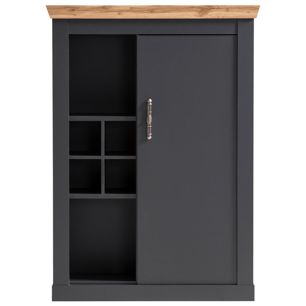 Thumbnail - Mid.you Highboard, Anthrazit, Eiche Wotan, Metall, 2 Fächer, 107x146x38 cm, stehend, Wohnzimmer, Kommoden & Sideboards, ...