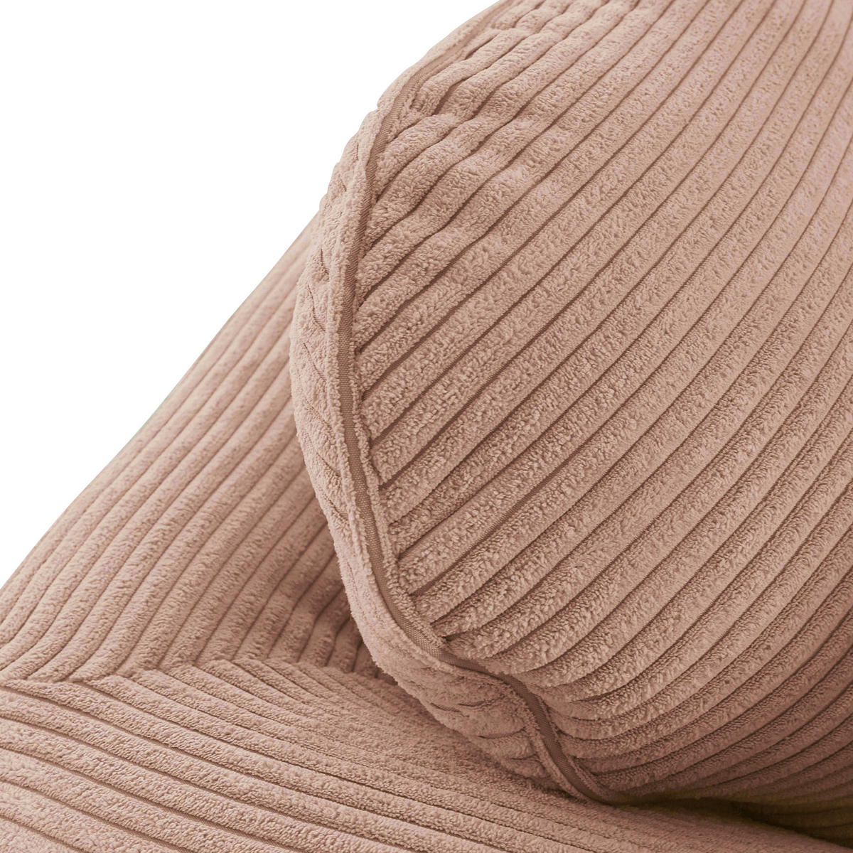 3-SITZER-SOFA in Cord Altrosa  - Dunkelbraun/Altrosa, Konventionell, Holz/Textil (215/70/90cm) - home24