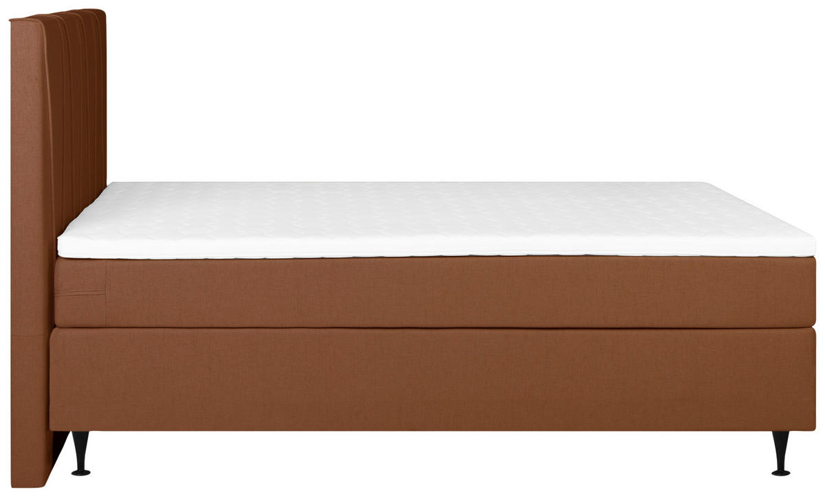 BOXSPRING-ÁGY 180/200 cm  terrakotta  - fekete/terrakotta, Modern, textil (180/200cm) - MID.YOU