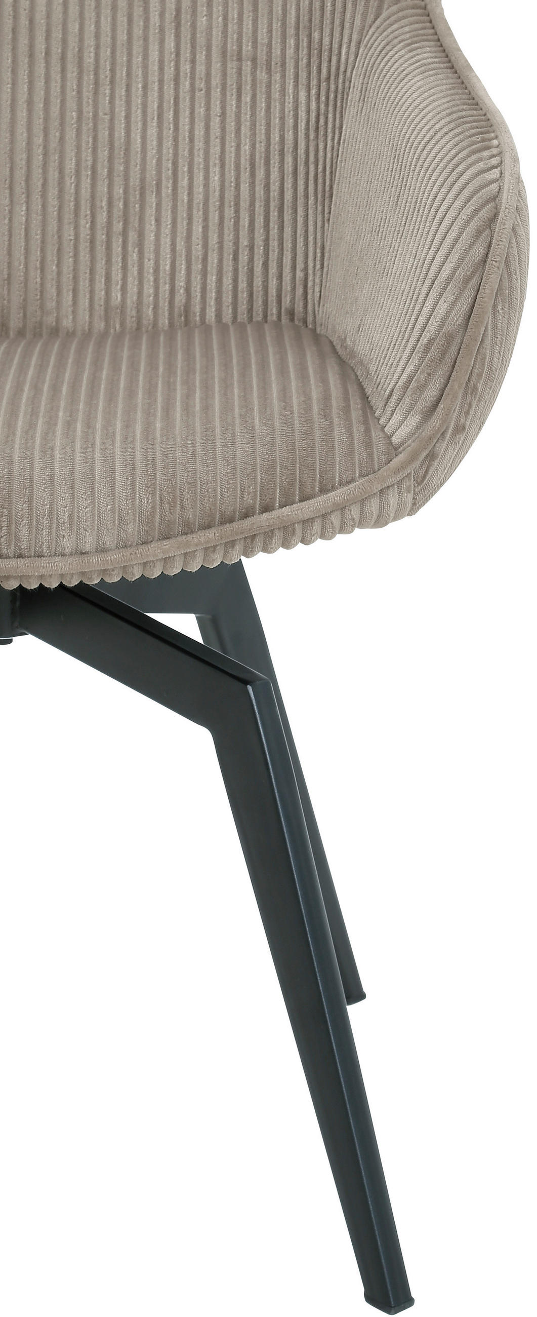 ARMLEHNSTUHL  in Eisen Cord  - Hellbraun/Schwarz, MODERN, Textil/Metall (60/84/64cm) - Livetastic