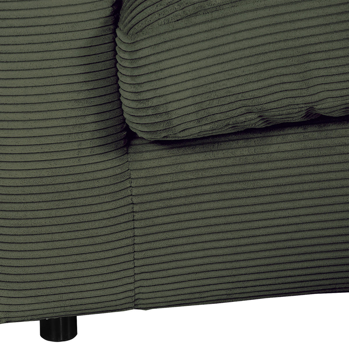 ECKSOFA Dunkelgrün Cord  - Dunkelgrün/Schwarz, Design, Kunststoff/Textil (235/175cm) - Carryhome