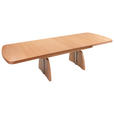 COUCHTISCH in Holz, Metall 125-245/75/55-74 cm  - Silberfarben/Buchefarben, KONVENTIONELL, Holz/Metall (125-245/75/55-74cm) - Venda