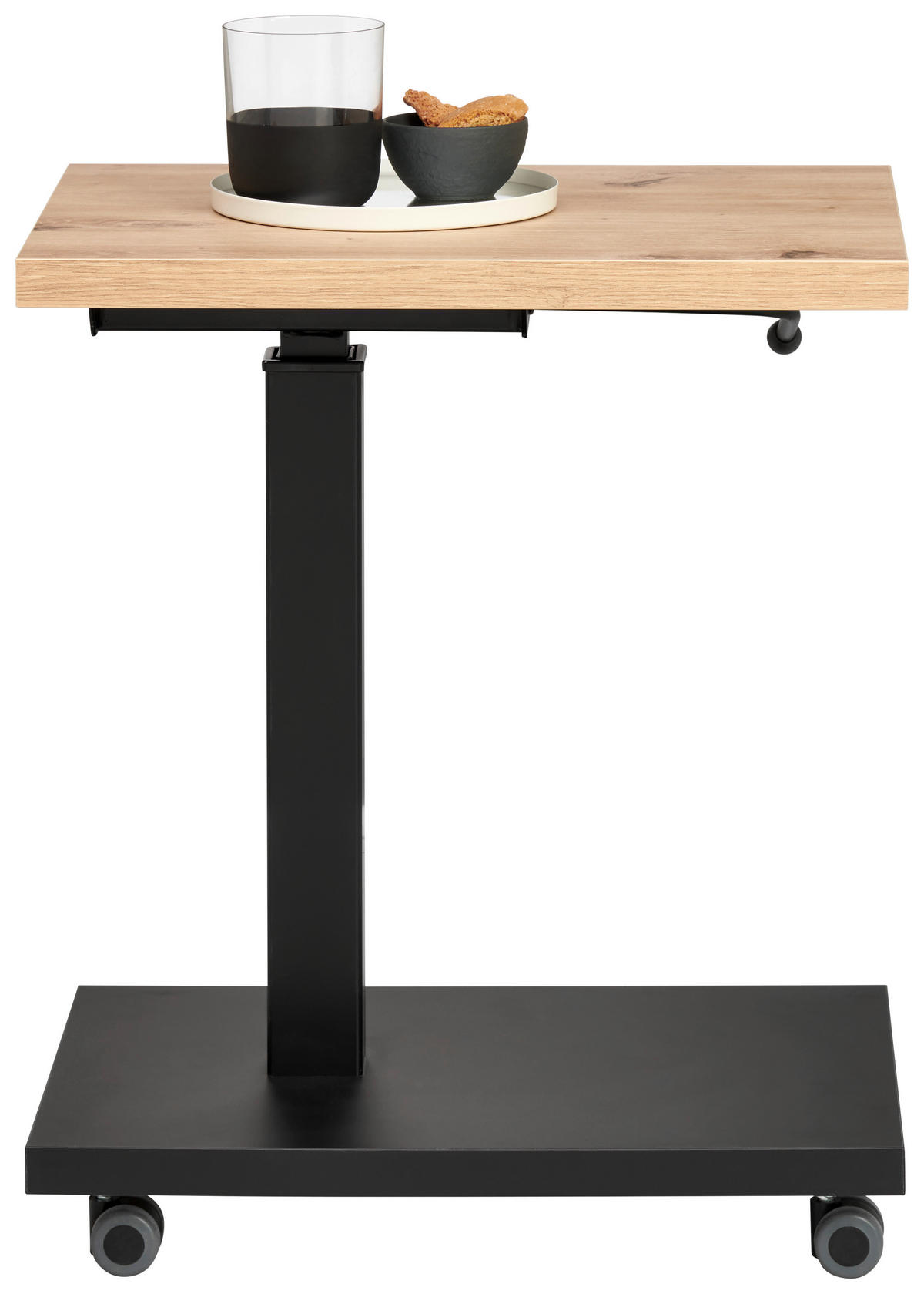 BEISTELLTISCH in Holzwerkstoff 45/35/49-67 cm  - Schwarz/Eiche Artisan, Design, Holzwerkstoff/Metall (45/35/49-67cm) - Novel