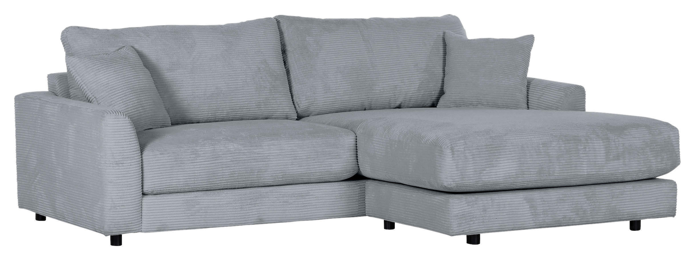 ECKSOFA Grau Cord  - Schwarz/Grau, Design, Kunststoff/Textil (240/175cm) - Landscape