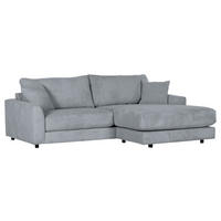 ECKSOFA in Cord Grau  240/175 cm  - Schwarz/Grau, Design, Kunststoff/Textil (240/175cm) - Landscape