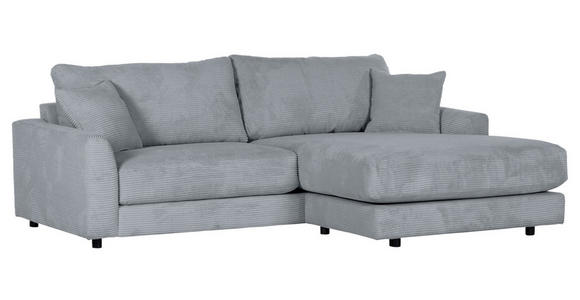 ECKSOFA Grau Cord  - Schwarz/Grau, Design, Kunststoff/Textil (240/175cm) - Landscape