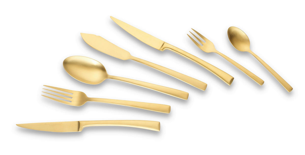 BESTECKSET  42-teilig  - Goldfarben, Trend, Metall - Echtwerk
