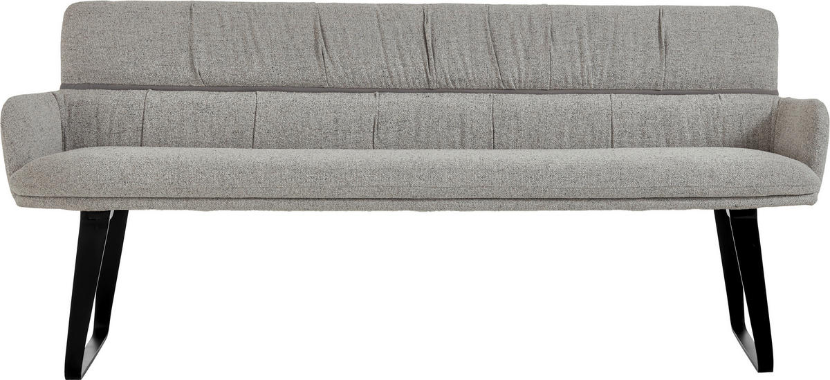 SITZBANK Metall, Textil Grau  - Schwarz/Grau, Design, Textil/Metall (180/86/68cm) - Valdera