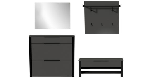 GARDEROBE 4-teilig  in 220/191/34 cm  - Anthrazit/Schwarz, Design, Glas/Holzwerkstoff (220/191/34cm) - Dieter Knoll