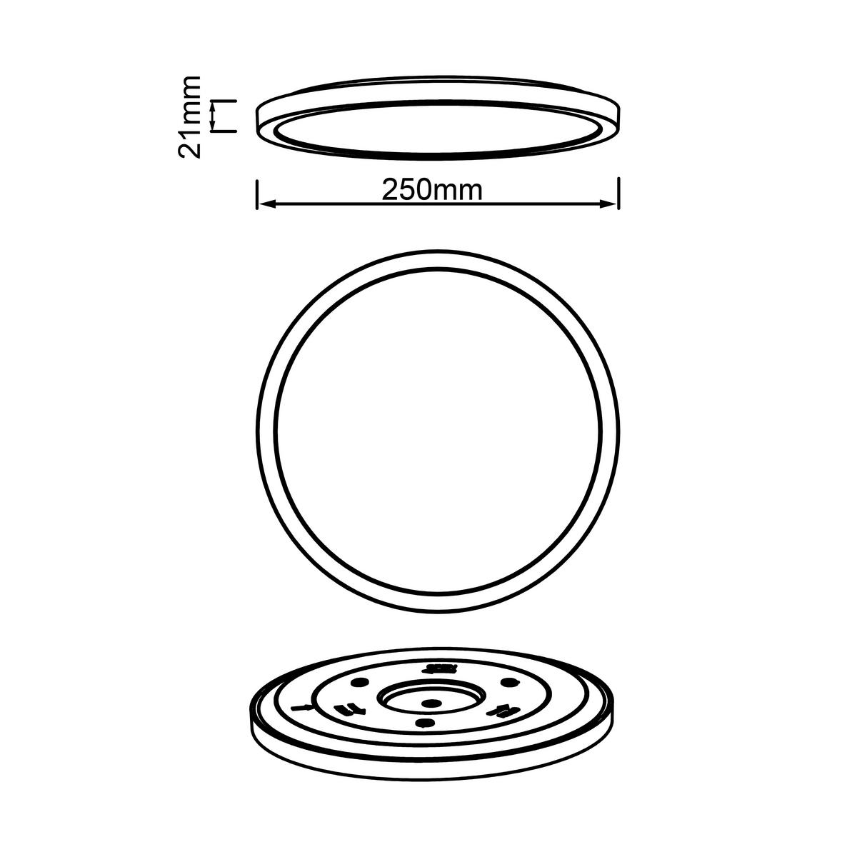 LED-PANEEL - Weiss/Schwarz, Basics, Kunststoff (25/2,1cm) - Brilliant