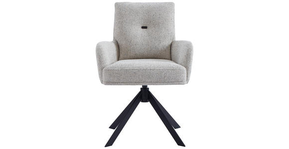 ARMLEHNSTUHL in Eisen Webstoff - Beige/Schwarz, Design, Textil/Metall (60,5/67/88cm) - Novel