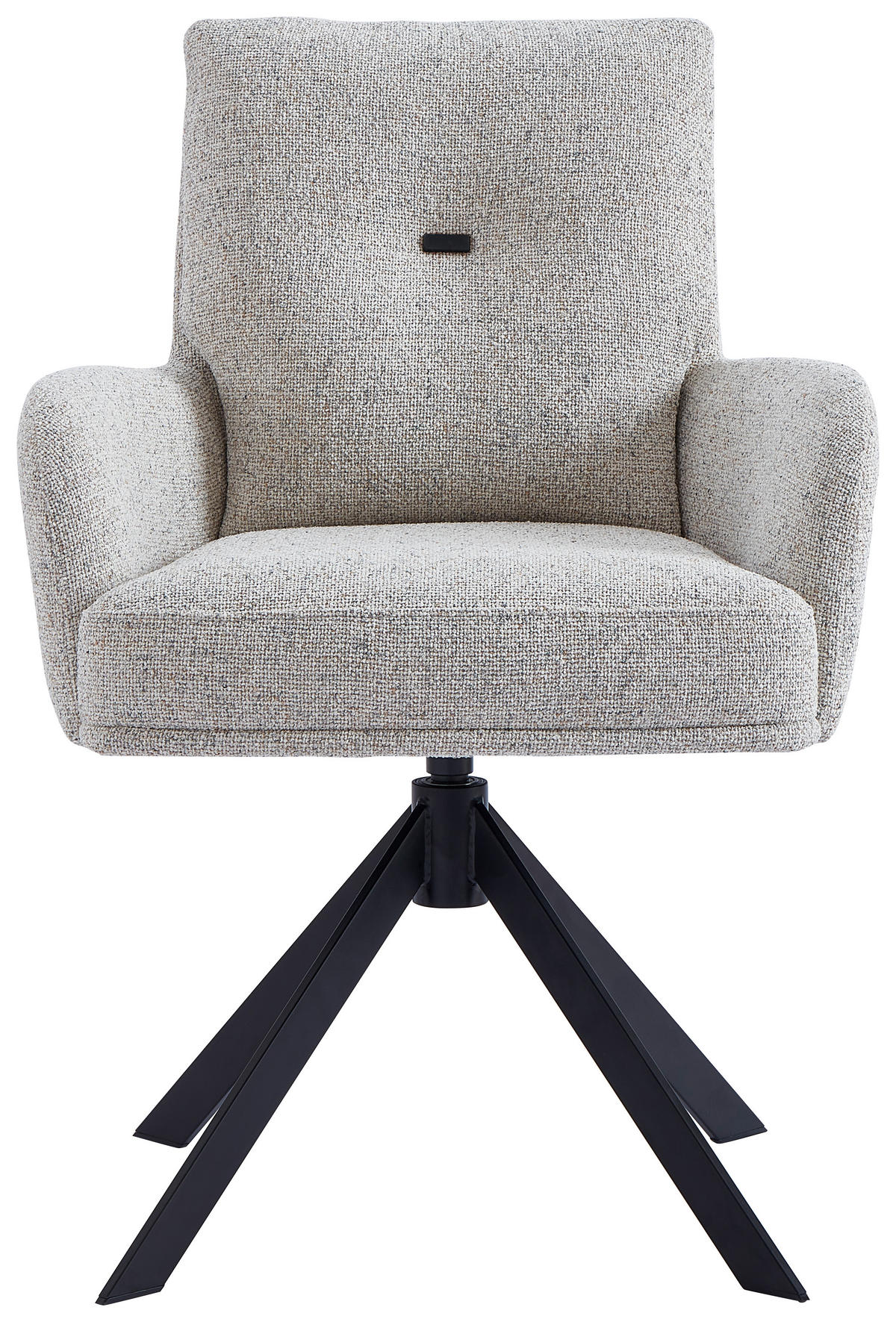 SCAUN CU BRAȚE in bej, negru  - bej/negru, Design, metal/textil (60,5/88/67cm) - Novel