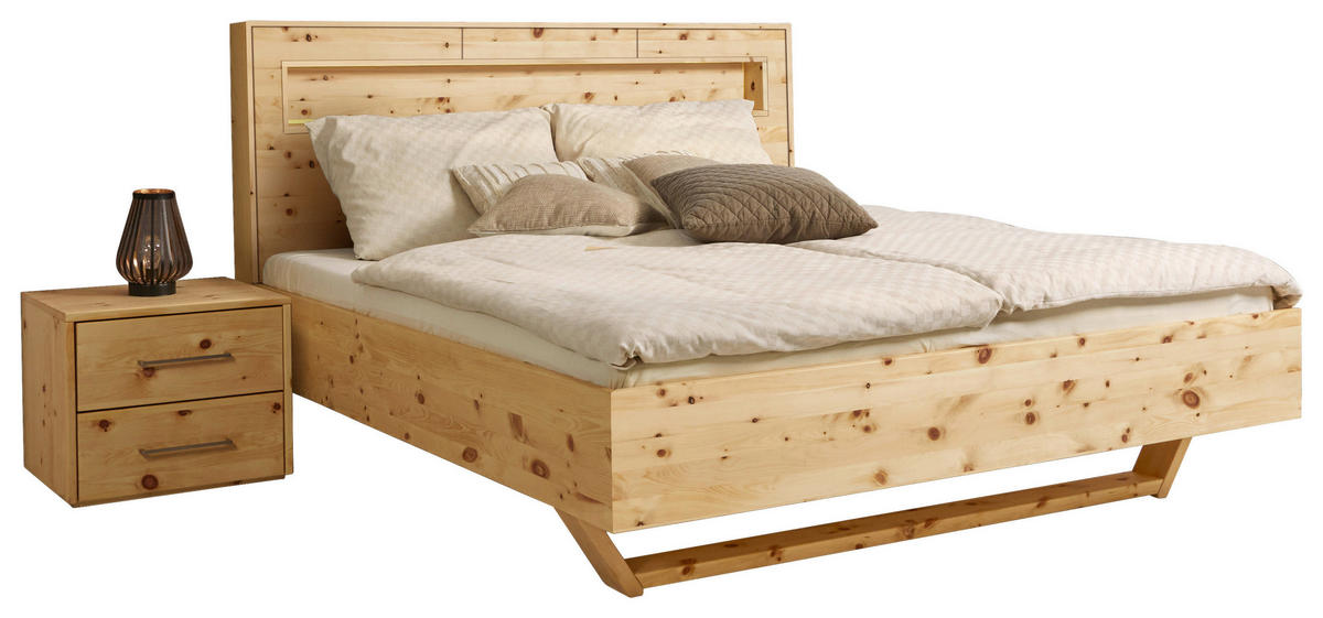 BETT 200/200 cm  in Zirbelkieferfarben   - Zirbelkieferfarben, Natur, Holz (200/200cm) - Valnatura