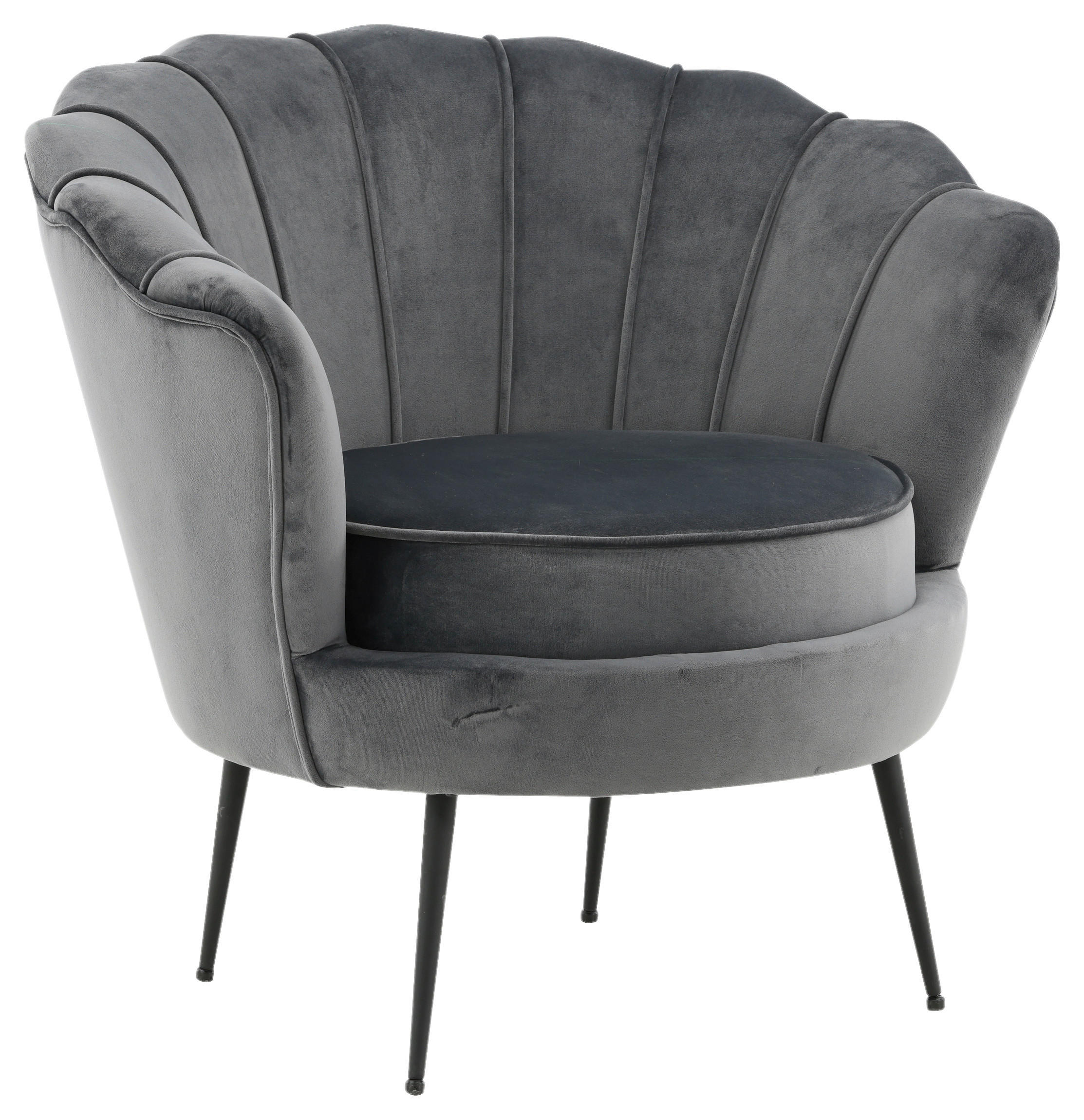 FÅTÖLJ i metall, textil svart, mörkgrå  - mörkgrå/svart, Design, metall/textil (83/76/77cm) - Livetastic