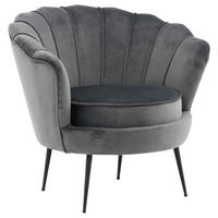 SESSEL in Schwarz, Dunkelgrau  - Dunkelgrau/Schwarz, Design, Textil/Metall (83/76/77cm) - Livetastic