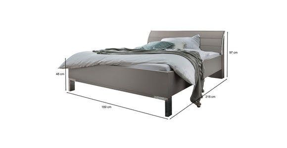 BETT 180/200 cm  in Grau  - Chromfarben/Grau, KONVENTIONELL, Holzwerkstoff/Metall (180/200cm) - Dieter Knoll