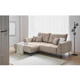 ECKSOFA Taupe Cord  - Taupe/Schwarz, KONVENTIONELL, Textil/Metall (185/250cm) - Carryhome