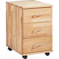 ROLLCONTAINER Kernbuche massiv Kernbuche  - Zinkfarben/Kernbuche, Design, Holz/Kunststoff (38/59/47cm) - Carryhome