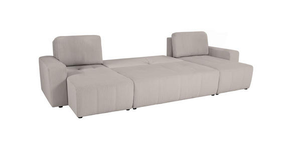 Wohnlandschaft inkl. Funktion Hellbraun Cord  - Hellbraun/Schwarz, KONVENTIONELL, Textil (146/317/146cm) - Xora