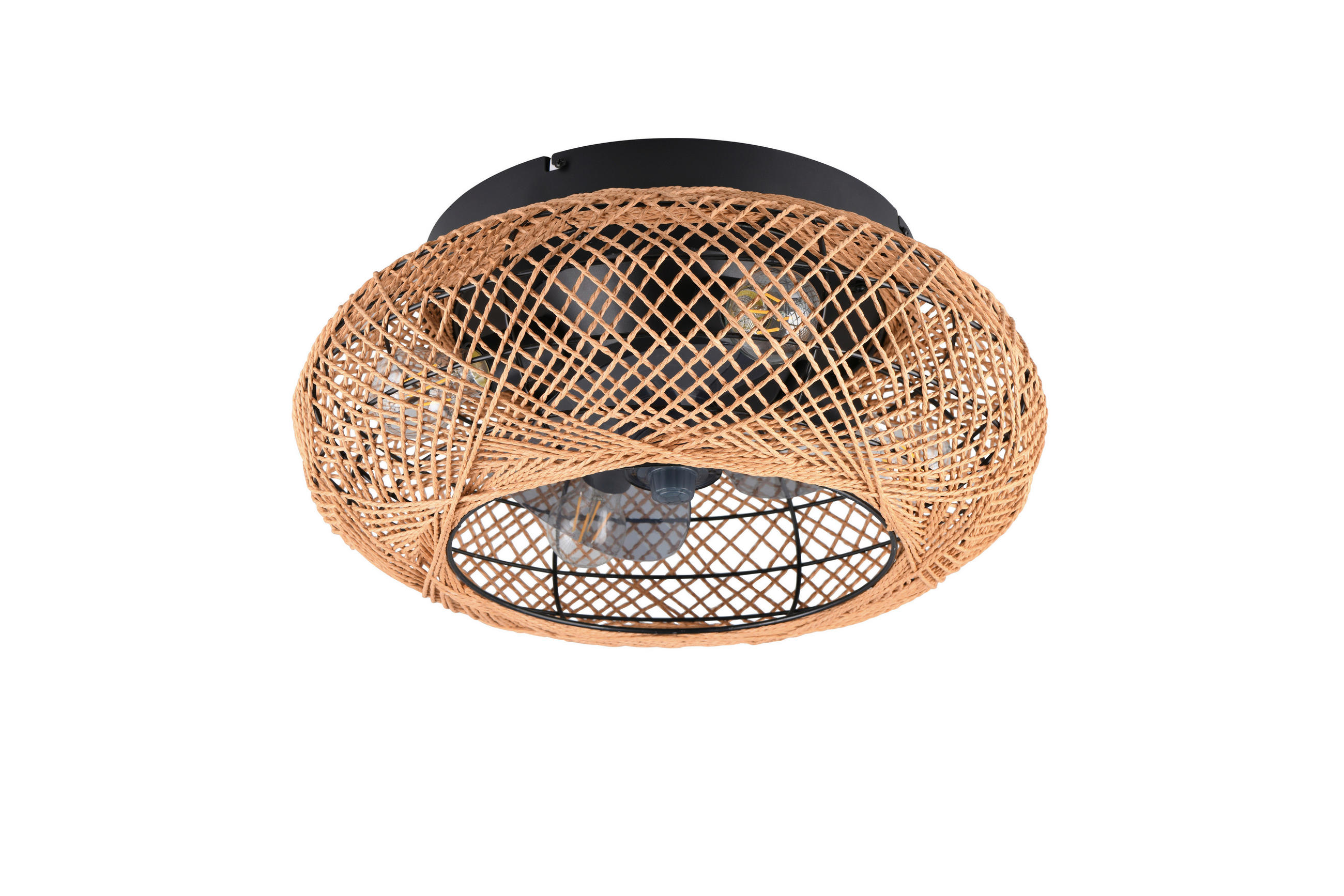Deckenleuchte mit Ventilator LILLESAND 50/21,5 cm   - Transparent/Schwarz, Design, Kunststoff/Metall (50/21,5cm)