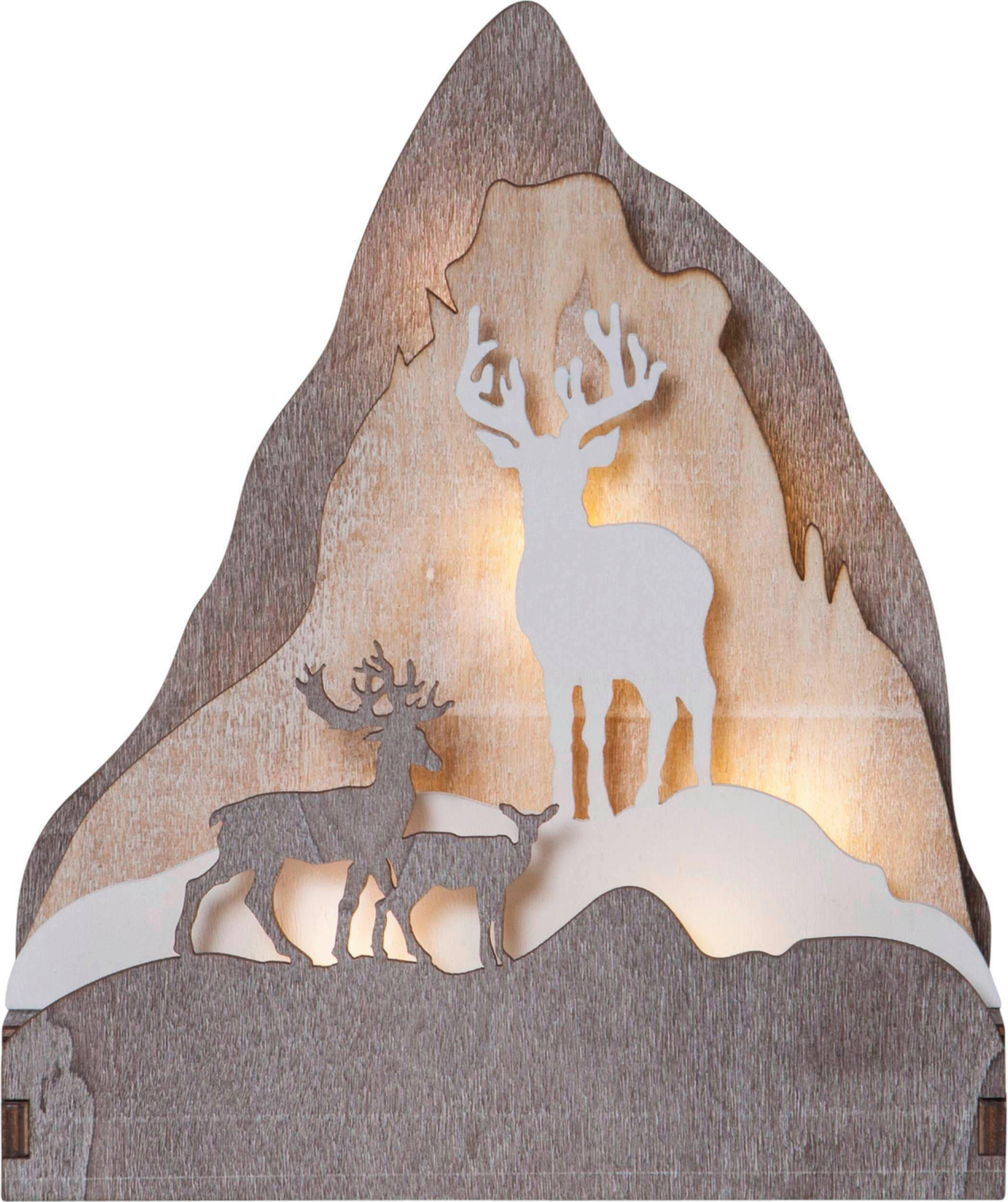 LED-DEKOLEUCHTE 18/6/21 cm   - Braun/Weiß, Basics, Holz/Kunststoff (18/6/21cm) - Eglo