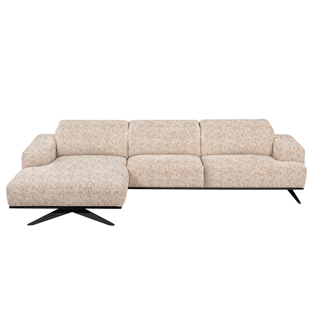 ECKSOFA PORTLAND in Struktur Blau, Gelb, Rot, Weiß Kopfteilverstellung  187/295 cm  - Blau/Gelb, Design, Holz/Textil (187/295cm) - Livetastic