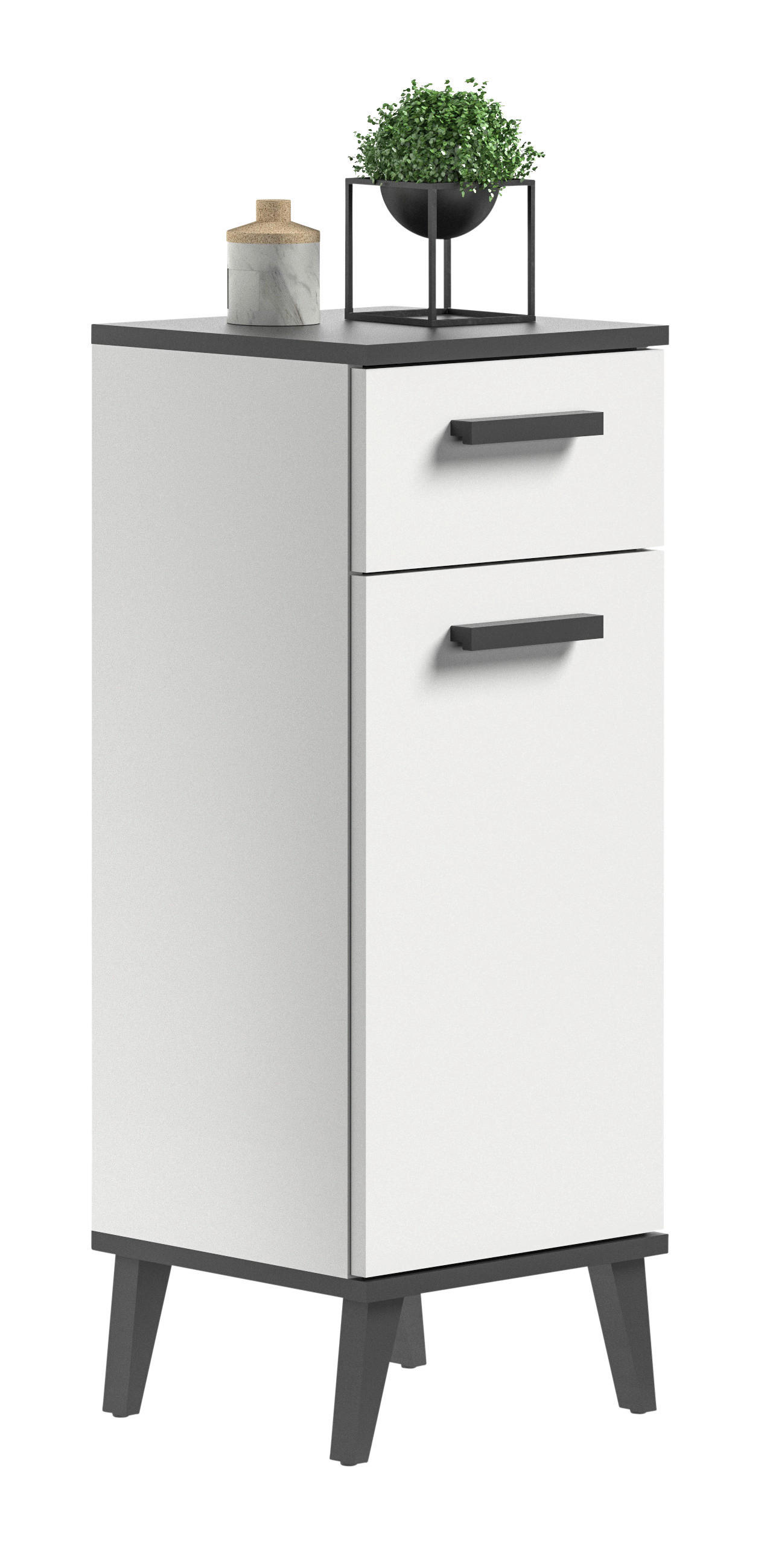 UNTERSCHRANK 34/87/31 cm   - Weiß/Grau, MODERN, Holzwerkstoff/Kunststoff (34/87/31cm) - MID.YOU