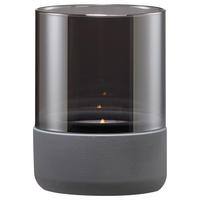 WINDLICHT  - Dunkelgrau, Design, Glas (10/14cm) - Blomus