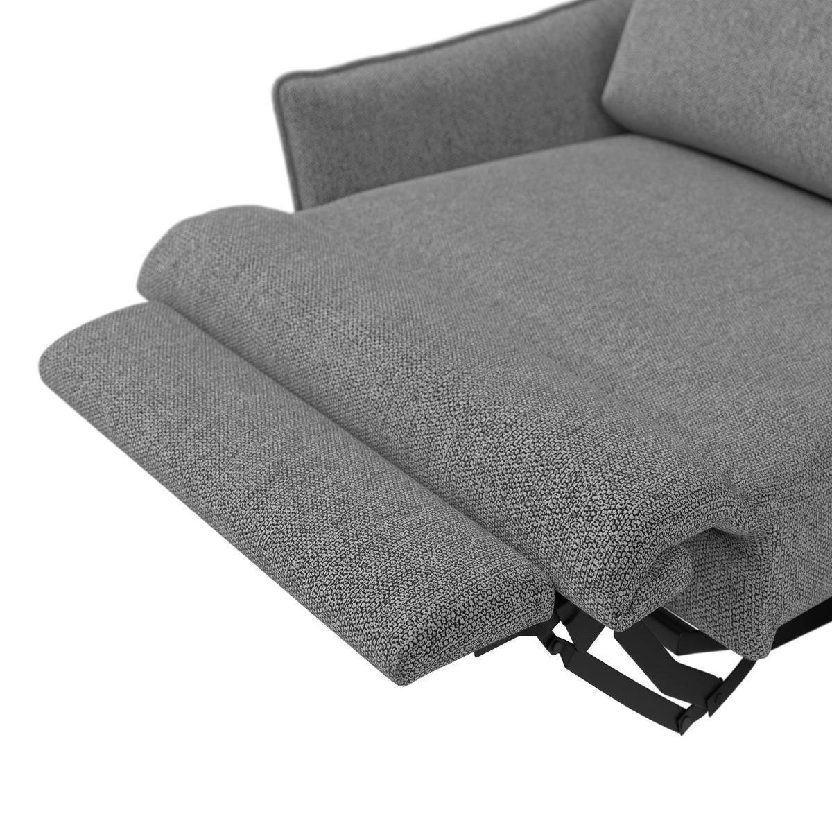 3-SITZER-SOFA  in Chenille Grau Modern  - Schwarz/Grau, KONVENTIONELL, Textil/Metall (184/90/92cm) - Elegando