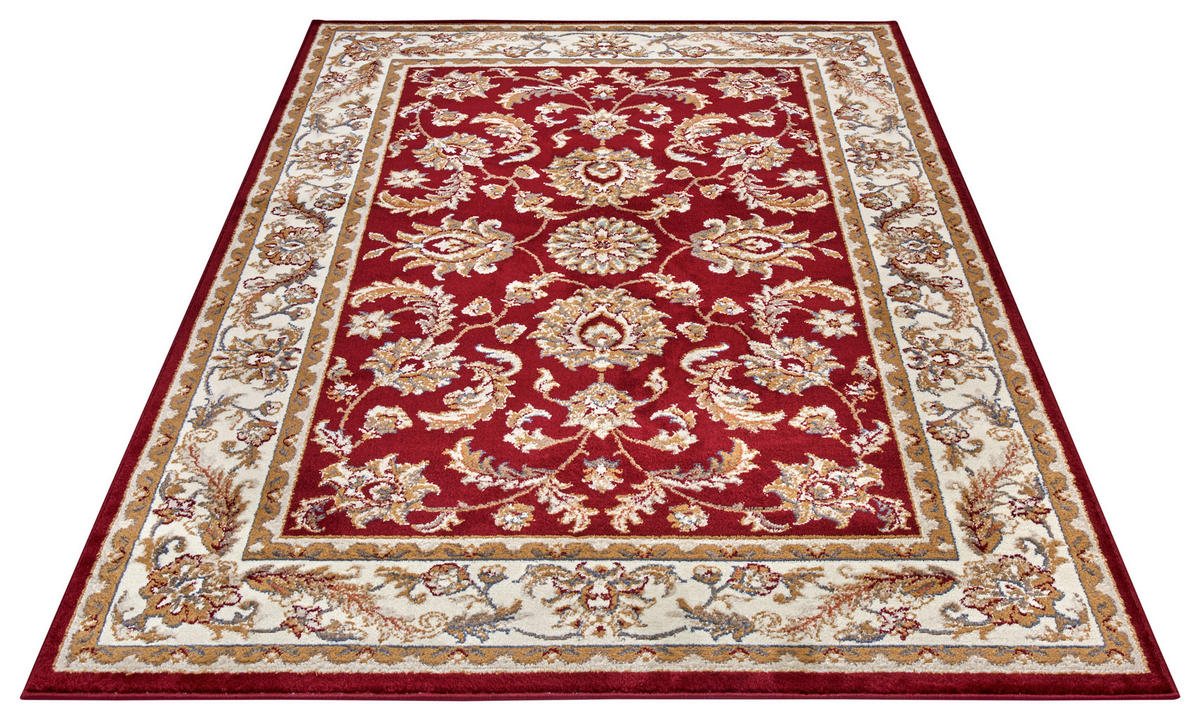 FLACHWEBETEPPICH 140/200 cm Luxor Creme, Rot  - Rot/Creme, Design, Kunststoff/Textil (140/200cm)