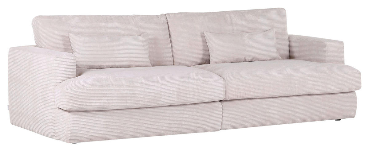 BIG SOFFA i manchester cremefärgad  - vit/svart, Romantik / Lanthus, textil/plast (270/67/120cm) - MID.YOU