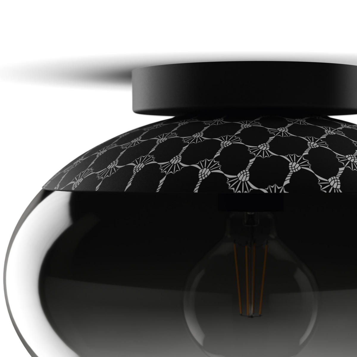 DECKENLEUCHTE  28/24,5 cm    - Transparent/Schwarz, Lifestyle, Glas/Metall (28/24,5cm) - Joop!