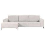 ECKSOFA in Cord Naturfarben  170/285 cm  - Schwarz/Naturfarben, KONVENTIONELL, Textil/Metall (170/285cm) - Carryhome