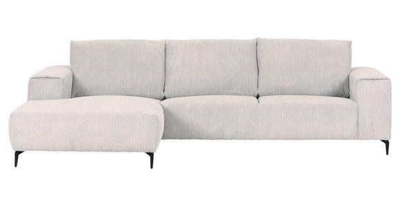ECKSOFA  in Cord Naturfarben  170/285 cm  - Schwarz/Naturfarben, KONVENTIONELL, Textil/Metall (170/285cm) - Carryhome