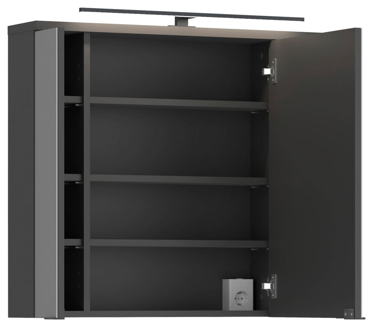 SPIEGELSCHRANK 80/72,6/19,7 cm  - Anthrazit, MODERN, Glas/Holzwerkstoff (80/72,6/19,7cm) - MID.YOU