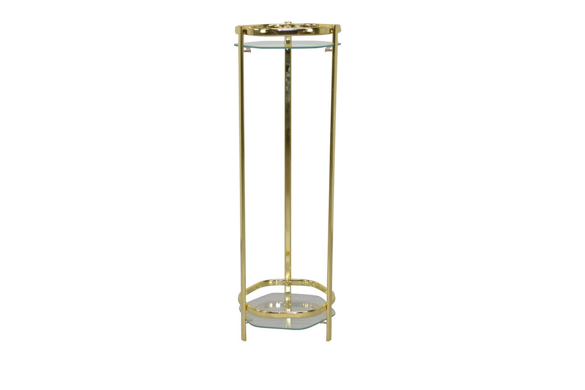 BLUMENTISCH Metall, Glas  - Messingfarben, Design, Glas/Metall (28/28/86cm) - MID.YOU