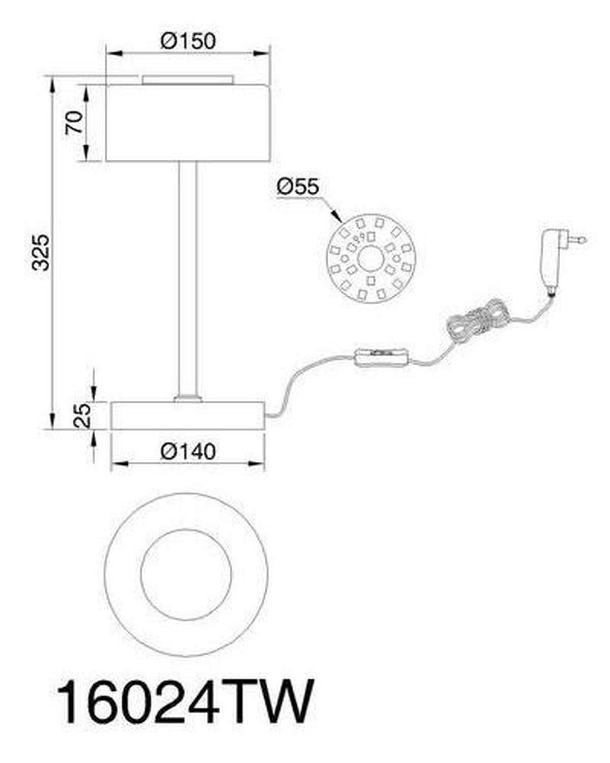 LED-TISCHLEUCHTE 15/32,5 cm   - Klar/Opal, Design, Glas/Kunststoff (15/32,5cm) - Globo