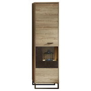 VITRÍNA, barvy dubu, šedá - šedá/barvy dubu, Moderní, kov/kompozitní dřevo (49/174/38cm) - Stylife