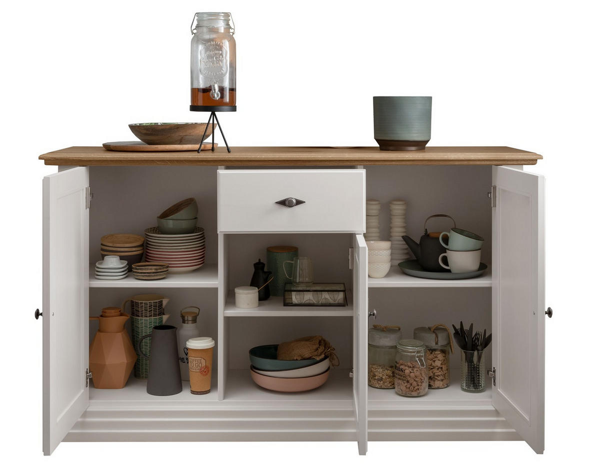 SIDEBOARD  in 157/91/45 cm  - Weiß, Design, Holz (157/91/45cm)