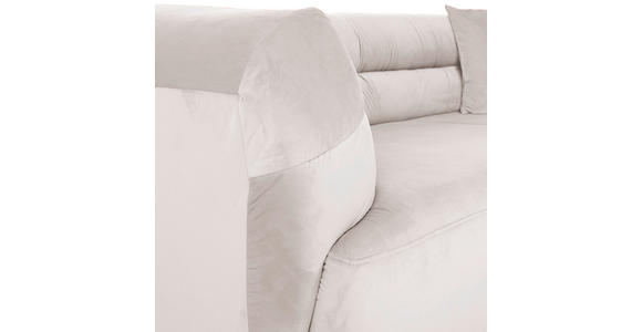 BIGSOFA Samt Creme  - Creme/Schwarz, KONVENTIONELL, Kunststoff/Textil (240/73/100cm) - Carryhome