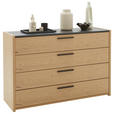 SIDEBOARD Neva 125,2/82,7/46 cm 4 Schublade(n)  - Eichefarben/Anthrazit, KONVENTIONELL, Holzwerkstoff/Metall (125,2/82,7/46cm) - Dieter Knoll