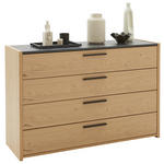 SIDEBOARD Neva 125,2/82,7/46 cm 4 Schublade(n)  - Eichefarben/Anthrazit, KONVENTIONELL, Holzwerkstoff/Metall (125,2/82,7/46cm) - Dieter Knoll